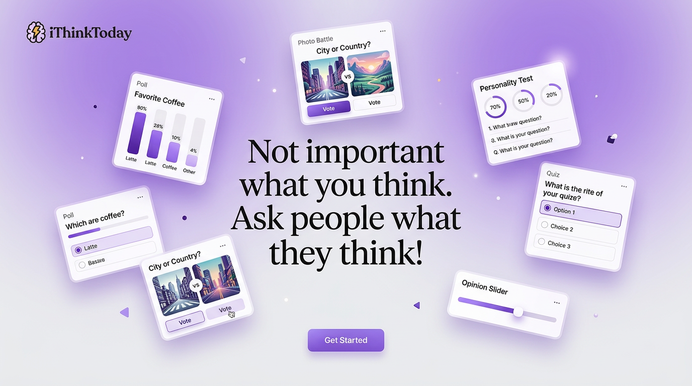 iThinkToday widgets — polls, quizzes, photo battles, personality tests